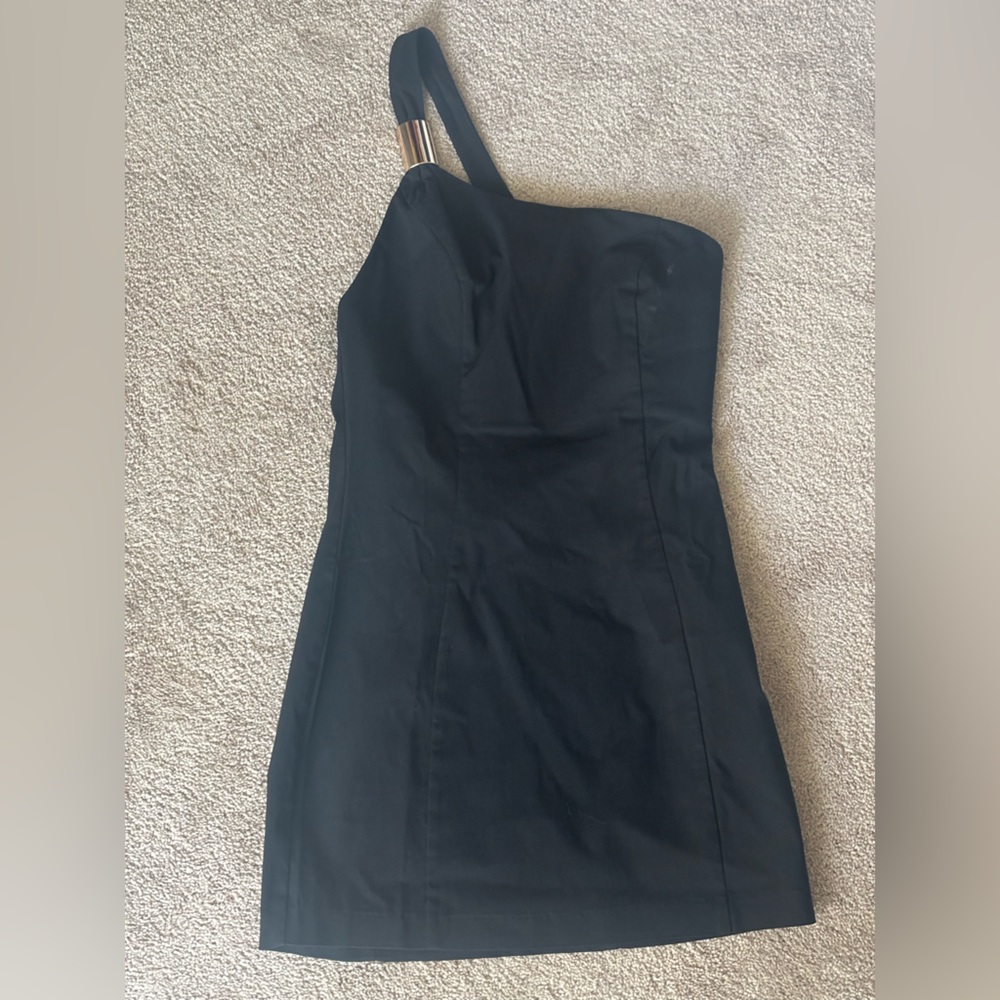 Michael Costello One Shoulder Black Dress